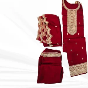 Maroon Silk Suit with Intricate Zari Work – Elegant Festive Wear