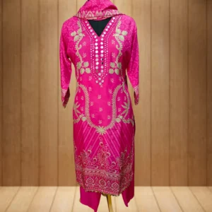 Shop house of Aaranya pink embroidered kurti for women with traditional floral design and elegant detailing
