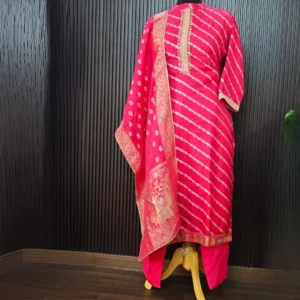 Magenta Banarasi Silk Suit Set with Dupatta