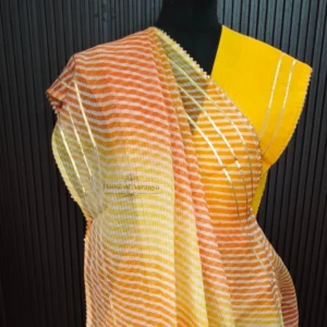 Yellow Kota Doria Gota Work Lehenga