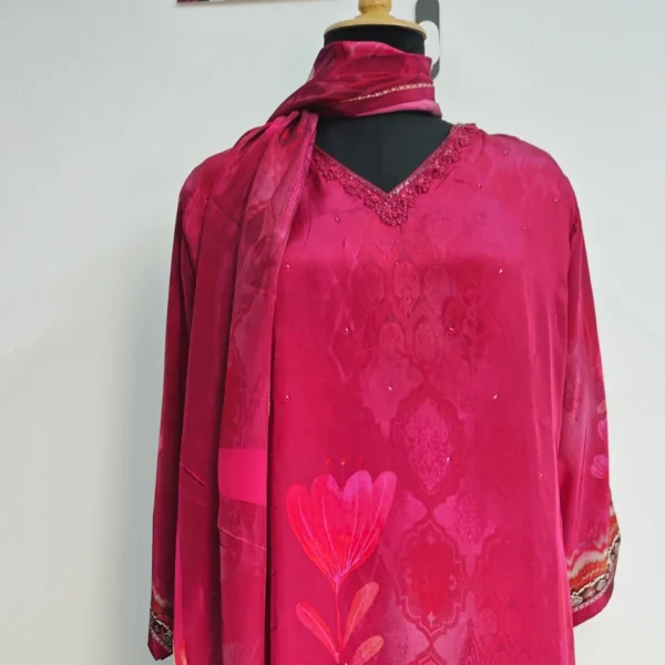 Elegant party wear crepe suit for weddings and festivals