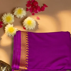 Royal Jamuni Semi Mysore Crepe South Saree with Golden Zari Border