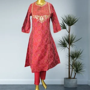 Red Chanderi Silk Suit Chanderi Silk Suit Online Festive Chanderi Suit