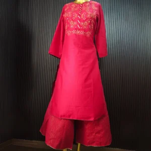 Soft Silk Kurta with Palazzo Red Kurta Palazzo Set Online