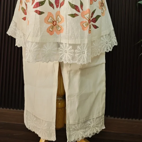Floral Maal Cotton Suit Set with Hand Embroidery - Image 2