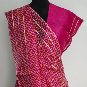 Magenta Kota Doria Gota Work Lehenga