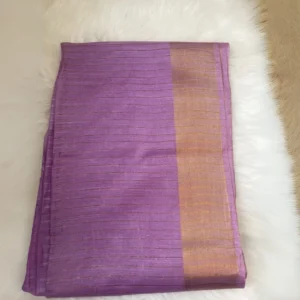 Classic Assam Cotton Saree in Soft Lavender Tone