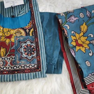 Cotton Silk Suit Set with Kalamkari Dupatta (3-Piece)