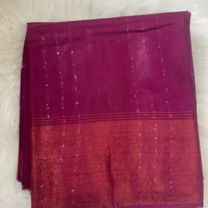 Magenta Chhattisgarh Cotton Saree with Sequin Work