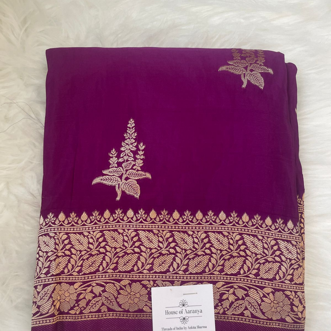 pure crepe banarasi silk saree