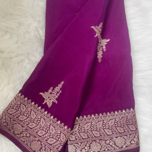 pure crepe banarasi silk saree