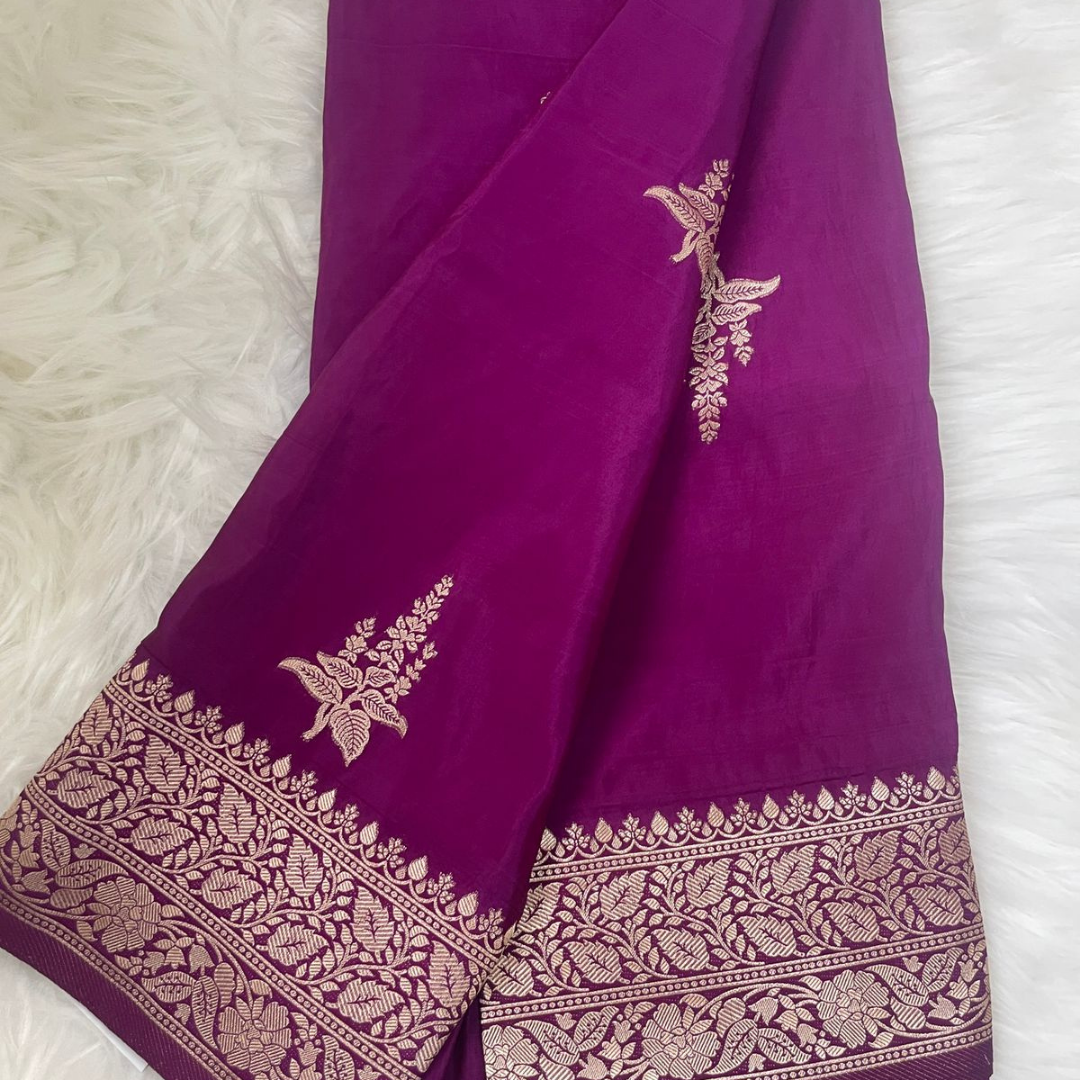pure crepe banarasi silk saree - Image 2