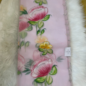 Pure Tissue Saree Hand Painted Floral Embroidery Work