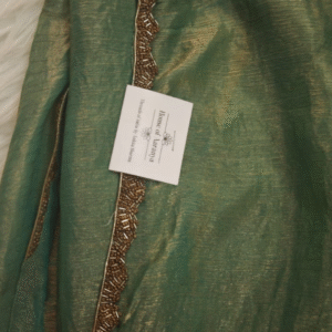 Green Pure Chiffon Saree with Embroidery Work