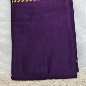 Wine Purple Silk Saree with Rich Golden Zari Border