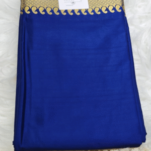 Royal Blue Mysore Crepe Silk Saree with Zari Border