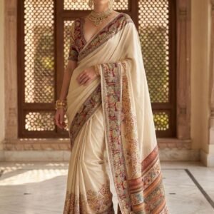 Pashmina Soft Silk Saree with Rich Zari Woven Border